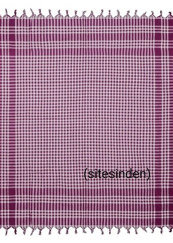 bordo ekoseli piknik veya masa örtüsü - Görsel 3