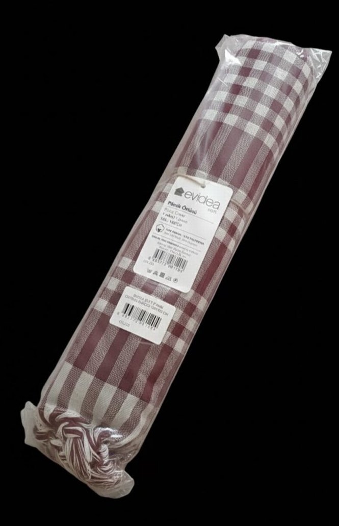 bordo ekoseli piknik veya masa örtüsü - Görsel 2