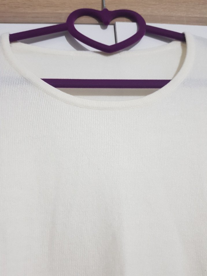 M&S yumuşak, bisiklet yaka, uzun kol, krem rengi kadın kazak - Görsel 3