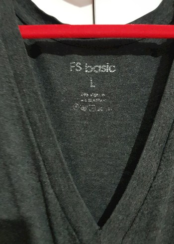 FAİK SÖNMEZ füme renkte, kısa kollu V-yaka basic kadın t-shirt - Görsel 2