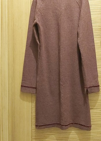 Bordo Uzun Kollu Triko Elbise - Görsel 3