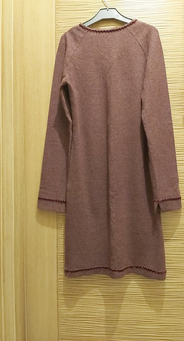 Bordo Uzun Kollu Triko Elbise - Görsel 3