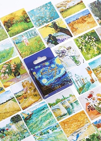 Beden çeşitli Renk Dünyaca Ünlü Tablolar sticker kutusu 45p