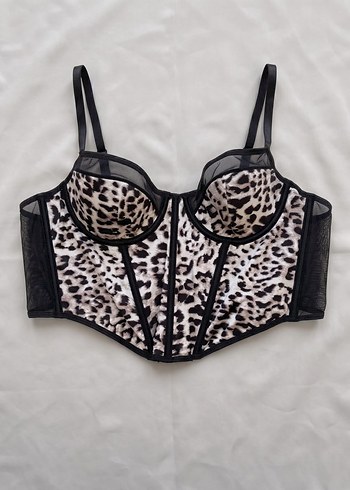 Penti Leopar Desenli Korse Bralet 80