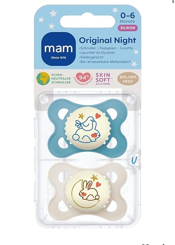 MAM Orijinal Gece Parlayan Emzik 0-6 Ay