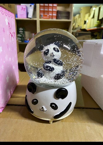 büyük boy panda figürlü kar küresi - Görsel 2