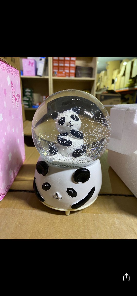 büyük boy panda figürlü kar küresi - Görsel 2