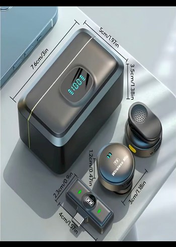 Dijital Ekranlı Kablosuz Yaka Mikrofonu - Görsel 2