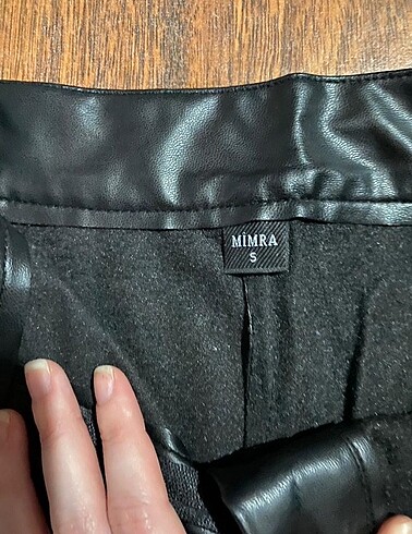 Diğer suni deri wide leg pantolon