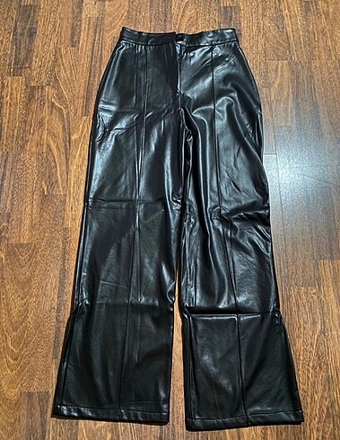 suni deri wide leg pantolon