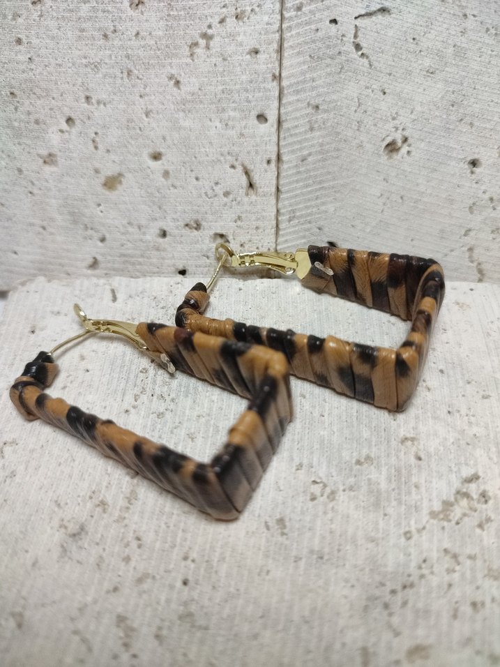 Leopar Desenli Bohem Küpe - Görsel 2