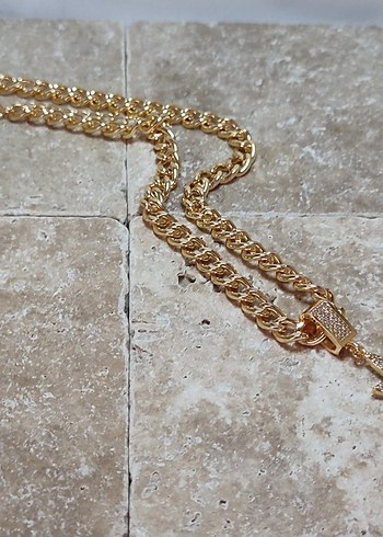 kuzey yıldızı Zincir Detaylı Altın Kadın Kolye - Görsel 5