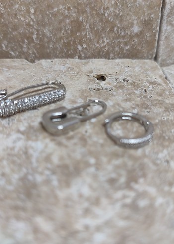 Gri Mini Küpe Seti - Görsel 2