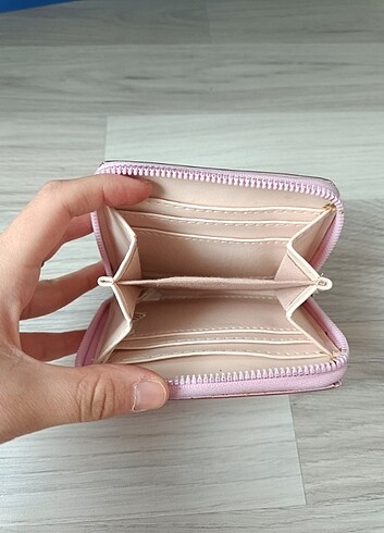 Pembe parlak cüzdan 
