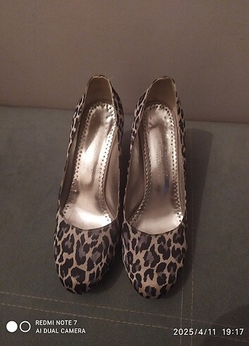 Leoparlı topuklu 37  numara Ayakkabı - Görsel 2