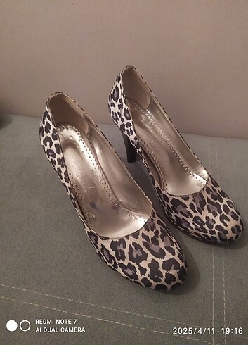 Leoparlı topuklu 37  numara Ayakkabı - Görsel 4