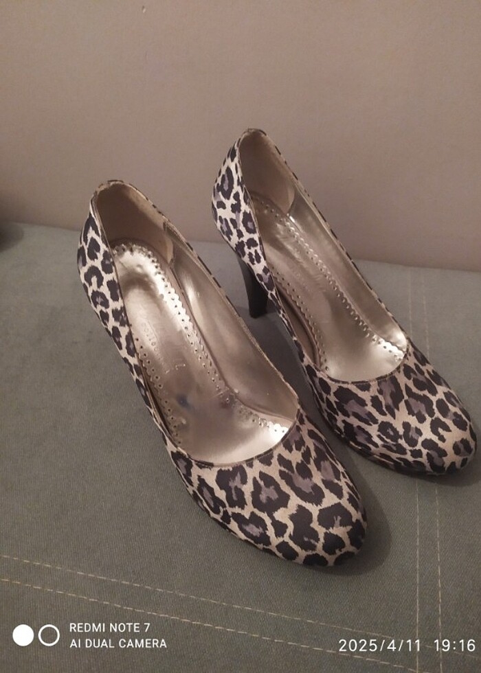 Leoparlı topuklu 37  numara Ayakkabı - Görsel 4