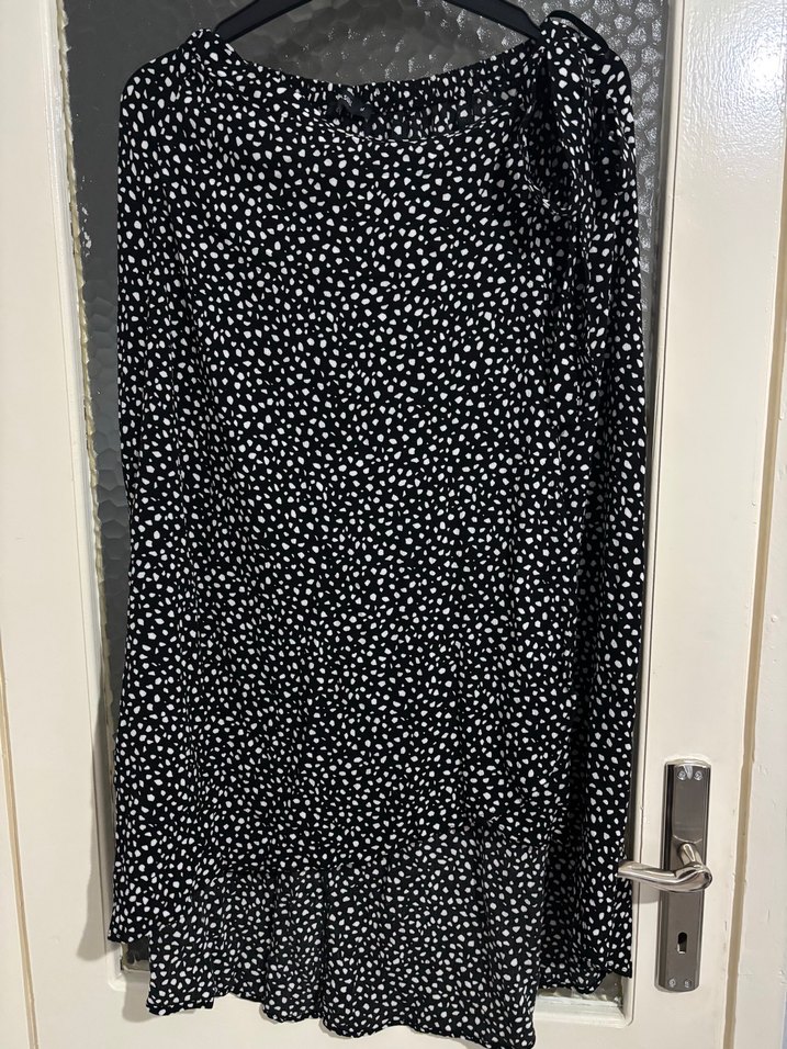 Siyah Puantiyeli Uzun Salaş Etek - Görsel 4