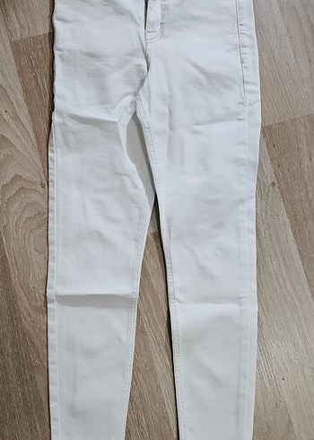 Beyaz Kadın Kot Pantolon Normal Boy