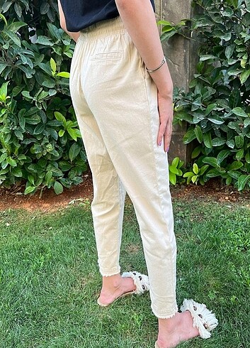 Kadın keten pamuklu pantolon - Görsel 5