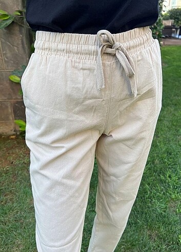 Kadın keten pamuklu pantolon - Görsel 6