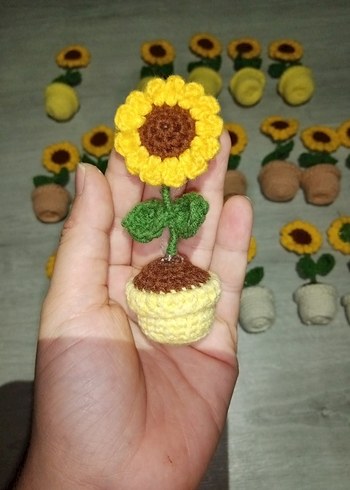 Beden El Yapımı Ayçiçeği Süsü