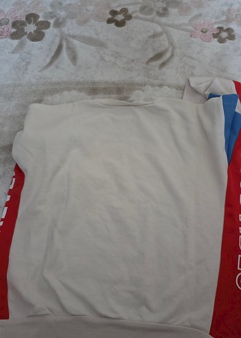 diğer Beden Beyaz, Uzun Kollu, Baskılı Kadın Sweatshirt