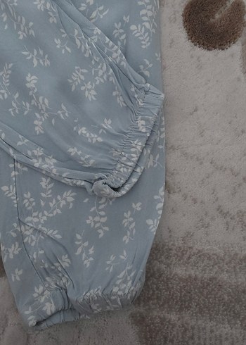 LC Waikiki Mavi Bağcıklı Desenli Kadın Pantolon