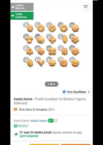 Paslanmaz Çelik Kurabiye Sıkacağı sıfır kulanılmadı - Görsel 3