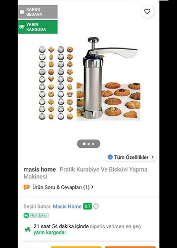 Paslanmaz Çelik Kurabiye Sıkacağı sıfır kulanılmadı - Görsel 4