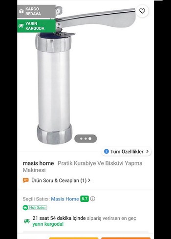 Paslanmaz Çelik Kurabiye Sıkacağı sıfır kulanılmadı - Görsel 2