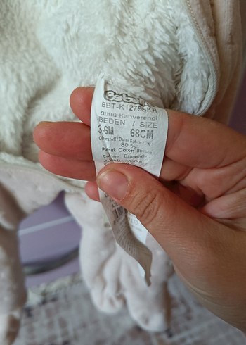 Kız Bebek Bej Kürklü Tulumu - Görsel 3