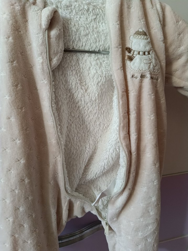 Kız Bebek Bej Kürklü Tulumu - Görsel 2