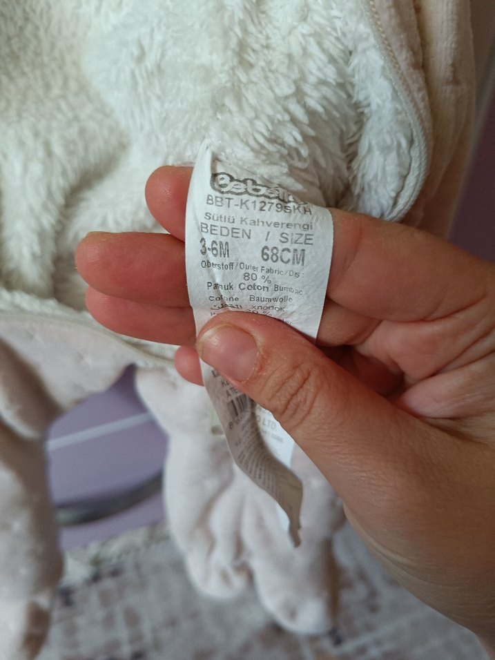 Kız Bebek Bej Kürklü Tulumu - Görsel 3