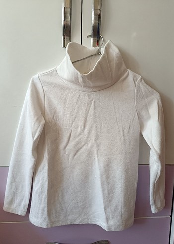 Kız Çocuk Beyaz Balıkçı Yaka Tişört - Görsel 2