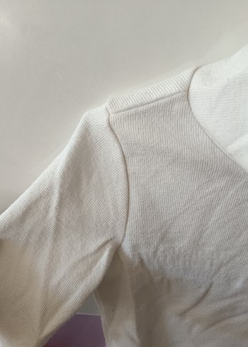 Kız Çocuk Beyaz Balıkçı Yaka Tişört - Görsel 4