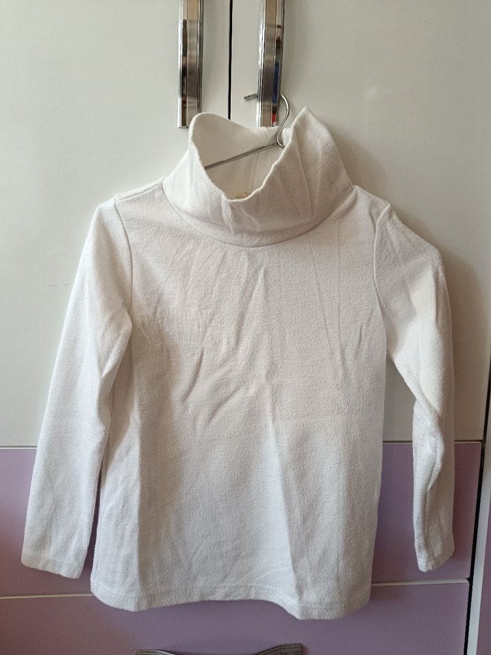 Kız Çocuk Beyaz Balıkçı Yaka Tişört - Görsel 2