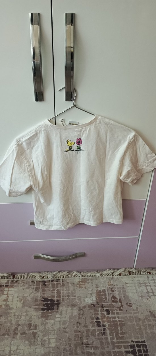 Beyaz Kız Çocuk Baskılı Tişört - Görsel 3