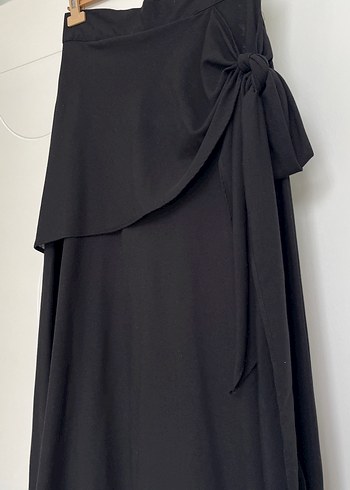Siyah Drapeli Uzun Kadın Etek - Görsel 2