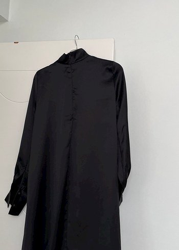 Uzun Kollu Siyah Midi Kadın Tunik - Görsel 3