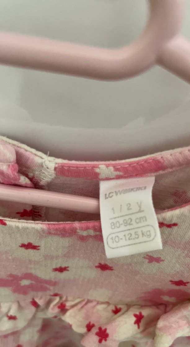 Pembe Çiçek Desenli Kız Çocuk Elbise - Görsel 3