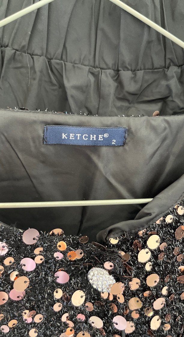 Uzun Kollu, Düğmeli Siyah Kadın Abiye Elbise - Görsel 3