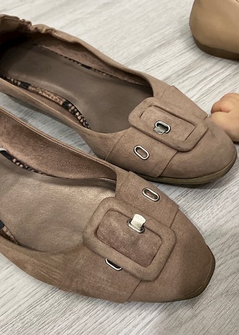 Bej Süet Tokalı Kadın Babet - Görsel 3