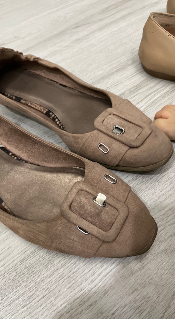 Bej Süet Tokalı Kadın Babet - Görsel 3