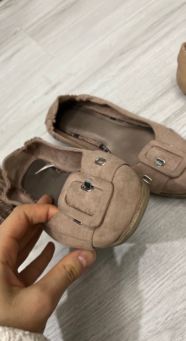 Bej Süet Tokalı Kadın Babet - Görsel 4