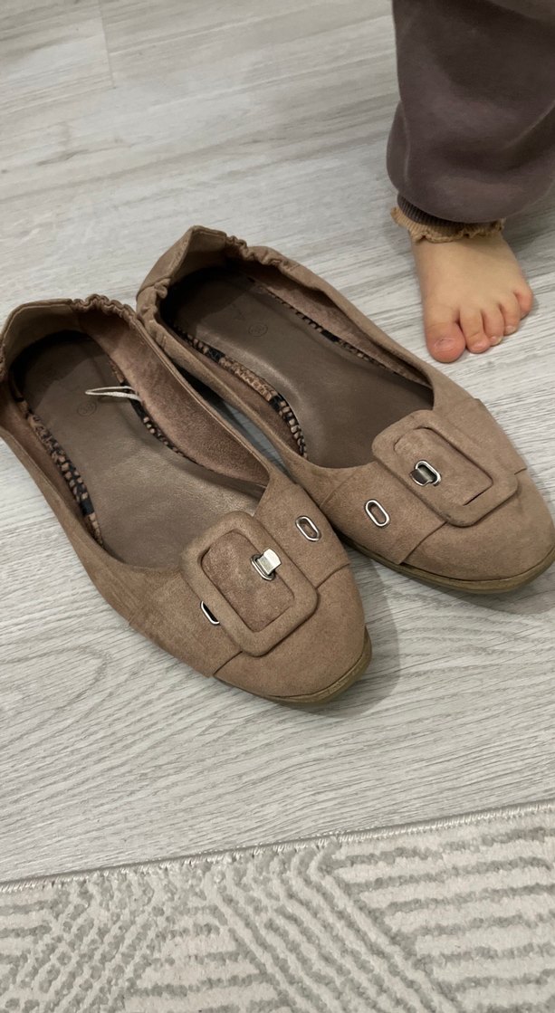 Bej Süet Tokalı Kadın Babet - Görsel 2