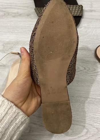 Kahverengi Örgü Detaylı Kadın Terlik - Görsel 4