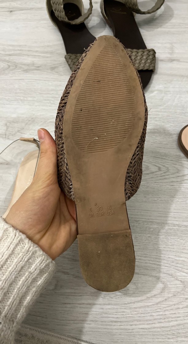 Kahverengi Örgü Detaylı Kadın Terlik - Görsel 4