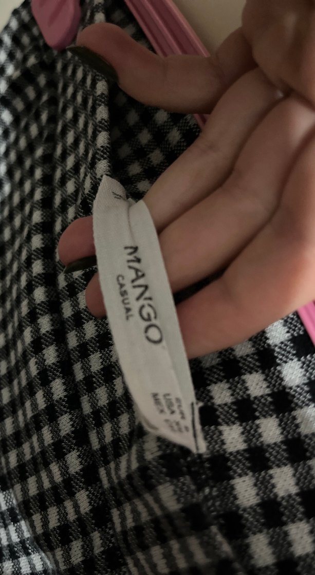 Kadın Siyah Ekose Fırfırlı Midi Etek - Görsel 2