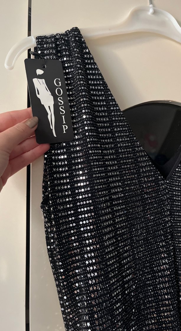 Siyah Yılan Desenli Midi V Yaka Elbise - Görsel 4